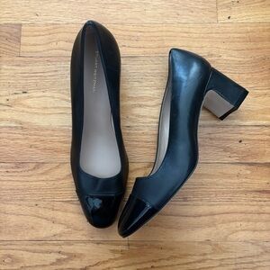 Stuart Weitzman Black Leather Block Heels Size 10